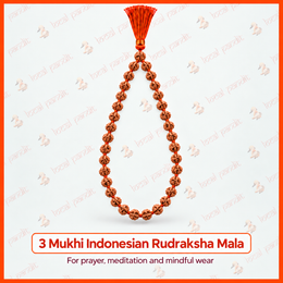 3 Mukhi Indonesian Rudraksha Mala