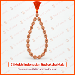 21 Mukhi Indonesian Rudraksha Mala