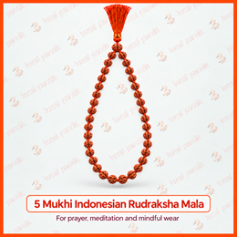 5 Mukhi Indonesian Rudraksha Mala
