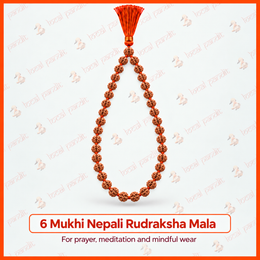 6 Mukhi Nepali Rudraksha Mala