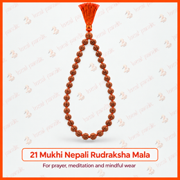 21 Mukhi Nepali Rudraksha Mala