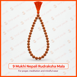 9 Mukhi Nepali Rudraksha Mala