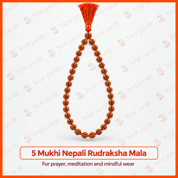 5 Mukhi Nepali Rudraksha Mala