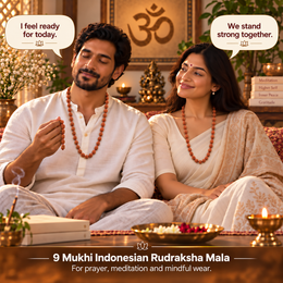 9 Mukhi Indonesian Rudraksha Mala