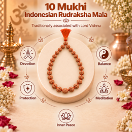 10 Mukhi Indonesian Rudraksha Mala