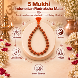 5 Mukhi Indonesian Rudraksha Mala