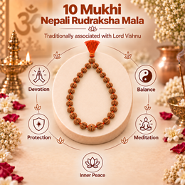 10 Mukhi Nepali Rudraksha Mala