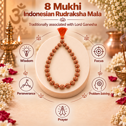8 Mukhi Indonesian Rudraksha Mala