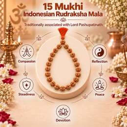 15 Mukhi Indonesian Rudraksha Mala