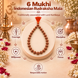6 Mukhi Indonesian Rudraksha Mala