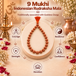 9 Mukhi Indonesian Rudraksha Mala