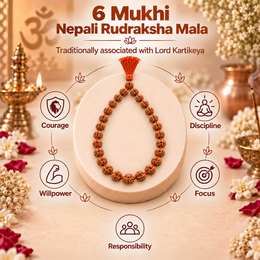 6 Mukhi Nepali Rudraksha Mala