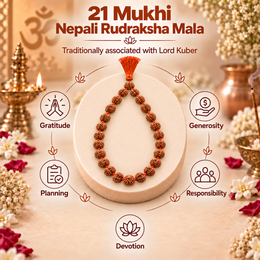 21 Mukhi Nepali Rudraksha Mala