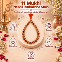 11 Mukhi Nepali Rudraksha Mala