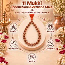 11 Mukhi Indonesian Rudraksha Mala